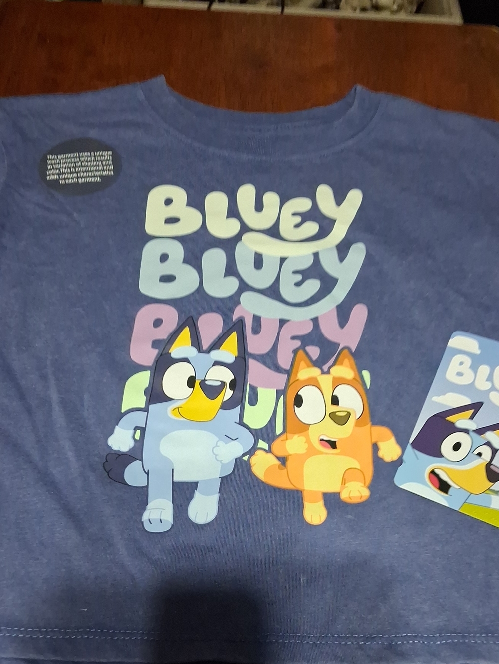 Bluey Blue Graphic Tee with Graphic Logo